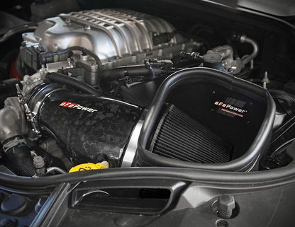 aFe Track Series Carbon Fiber Cold Air Intake System w/Black Pro 5R Filter Dodge Durango SRT Hellcat | Jeep Grand Cherokee Trackhawk V8-6.2L (sc) 2018-2021