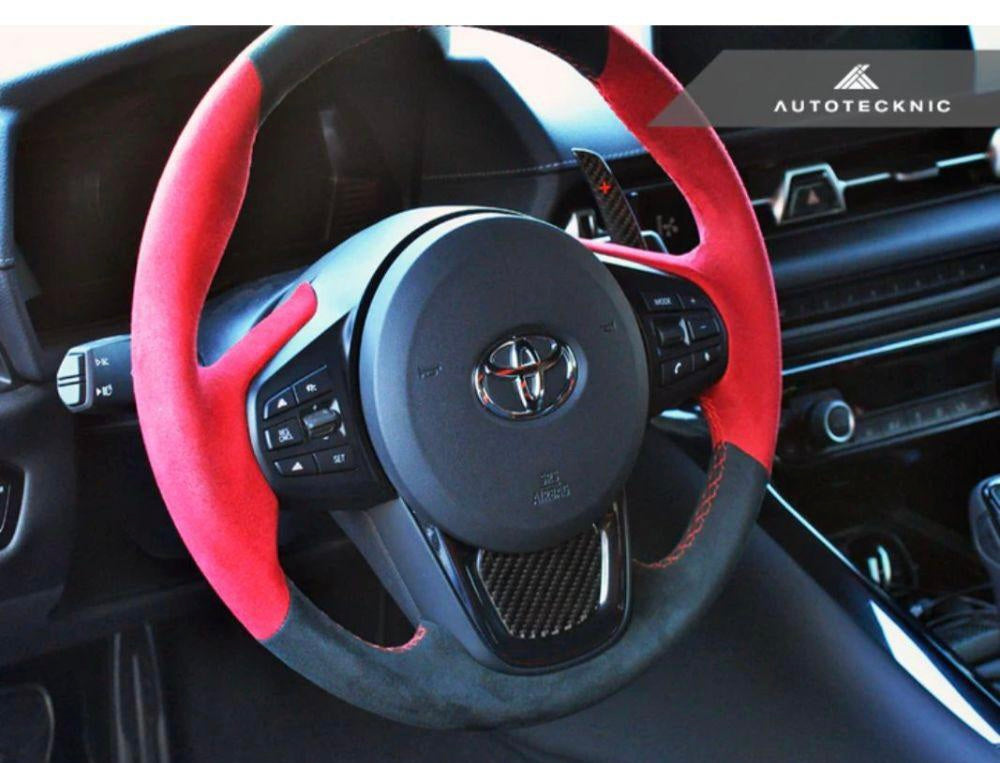 AutoTecknic Carbon Fiber Steering Wheel Trim Overlay Toyota A90 Supra 2020+